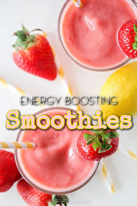 Blended Smoothies Recipes, Energy Breakfast Smoothie, Energy Boost Smoothie Recipes, Healthy Smoothie King Smoothies, Smoothie For Energy Boost, Healthy Energy Smoothie Recipes, Energizing Smoothies Mornings, High Energy Breakfast, Healthy Energy Smoothies