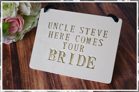 Wedding Signs - Hurry! Dont miss out on the latest and most awesome deal. Check it out TODAY! Ring Bearer Signs, Flower Girl Signs, Light Blue Ribbon, Godson Gifts, Wedding Reception Signs, Personalized Wedding Sign, December Wedding, Ceramic Heart, Future Family