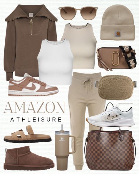 Athleisure Outfits 2024, Amazon Athleisure Outfits, Neutral Sneakers Outfits, Athleisure 2024, Autumn Athleisure, Amazon Athleisure, Dressing Hacks, Athleisure Outfits For Work, Women Athleisure