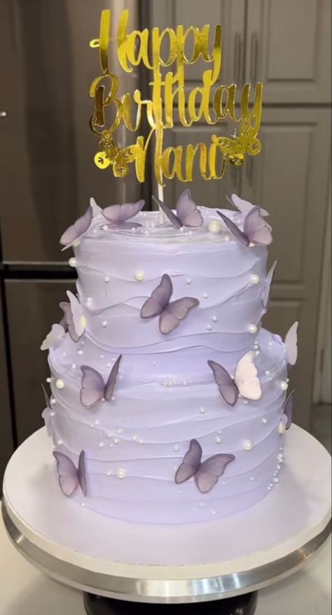 Debut Cake, 19th Birthday Cakes, Purple Cakes Birthday, 14th Birthday Cakes, Purple Birthday Party, Butterfly Birthday Cakes, 13 Birthday Cake, 21st Cake, Sweet 16 Birthday Cake