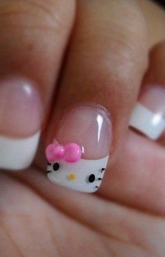 Saw Nails, Hello Kitty Nail Art, Kitty Nail Art, Paznokcie Hello Kitty, Hello Kitty Nail, Hello Kitty Nails Art, Kitty Nail, Hello Kitty Nails, Cat Nails