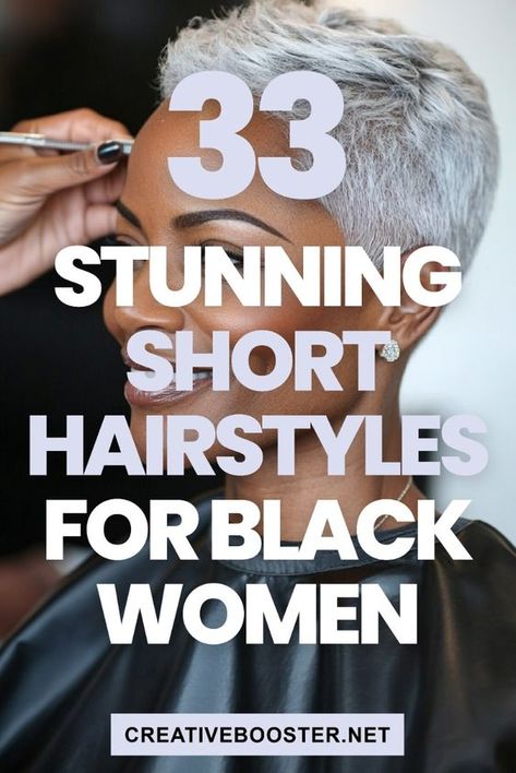 Click for More ➡️ | Save for Later ❤️  In search of the perfect short hairstyle to wear? Discover these 33 stunning and trendy short hairstyles for Black women! With choices ranging from pixie cuts to curly bobs, and bold colors to natural textures, these styles are sure to inspire your next look. Embrace your beauty with these fashionable cuts!  #ShortHairstyles #BlackWomenHair #PixieCut #CurlyHair #NaturalHair #HairInspiration #2024Trends #HairGoals #ShortHairDontCare Short Hair Styles For Natural Hair, Short Curly Mohawk Black Women, Black Girls Pixie Cut, Ladies Haircut Styles 2024, Black Short Natural Haircut, Low Cut Styles For Black Women, S Curl Short Hair Black, Bobcut Hairstyles Short For Black Women, Black Female Haircut