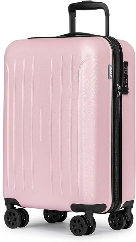 KYME Pink Carry On Luggage 22x14x9 Airline Approved, 20 Inch Suitcases With Wheels, Rolling hard case With TSA Lock, Double Spinner Wheels Carry-on (Pink, 20inch Carry-on) Carry On Luggage, Suitcases, Hard Case, Carry On, Wheel, Pink, Quick Saves