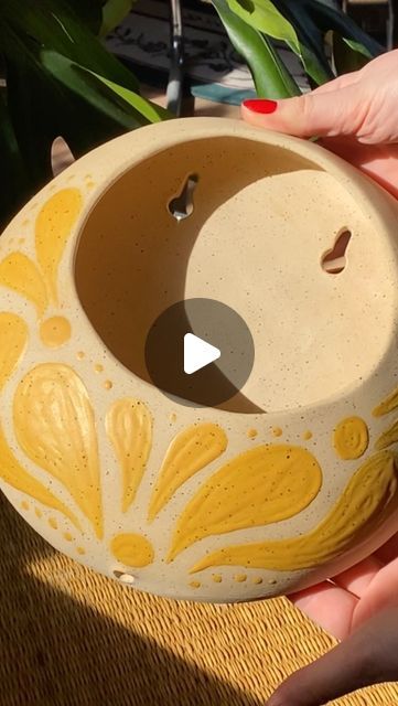 3.4K views · 623 reactions | a process video!! making a hanging wall planter🌱  i made a bunch of these because i'm so ready for spring. stay tuned for the final pieces coming soon, glazed and fired! | ✧ ceramics by pauline ✧ | Canned Heat · Going Up The Country