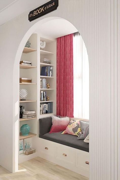 Dive into a world of cozy comfort and endless inspiration with our expert tips and unique reading corner ideas for creating the perfect reading nook. Reading Nook In Wall, Small Library Corner Ideas, Closet Reading Nook For Adults, Diy Reading Nook For Adults, Book Corner Ideas Bedroom Cozy Nook Reading Areas, Reading Nook Ideas For Adults Cozy Corner, Reading Niche, Small Reading Nook Cozy Corner, Reading Corner Ideas For Adults