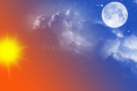 Night and day. Night sky and day sky with moon, sun, stars and clouds , #AD, #sky, #day, #Night, #moon, #clouds #ad Moon And Sun Background, Day And Night Background, Picture Of Sky, Day Sky, Sun Background, Gacha Backgrounds, Sky Digital, Sky Day, Moon Clouds