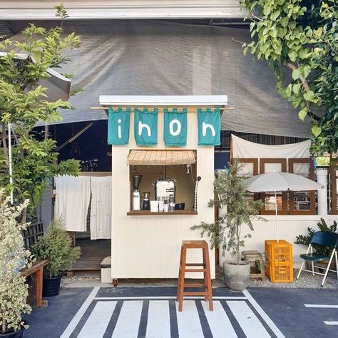 Bangkok Foodie on Instagram: "Another day, another mini cafe ☕️🌿 📍Inon-inon-inon." Small Shop Design, Japanese Coffee Shop, Food Stall Design, Vintage Coffee Shops, Cafe Exterior, Mini Cafe, Small Cafe Design, Cafe Shop Design, Coffee Shop Aesthetic