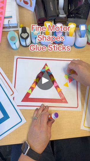 85K views · 949 reactions | Over the next two weeks, I'm focusing on teaching shapes, one shape each day. Each day, we use one of our tactile shape cards at the easel and provide mini punch-outs of the same shape. The students learn how to use a glue stick by gluing these mini triangles around the outline of a larger triangle. This activity is perfect for enhancing fine motor skills, introducing shape concepts, and teaching proper glue stick use. | Preschool Vibes Triangle Shape Activities For Preschool, Preschool Vibes, Triangles Activities, Tactile Art, Shape Activities Preschool, Teaching Shapes, Shapes Preschool, Shapes Activities, Glue Stick