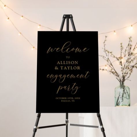 $60.10 | Black Gold Calligraphy Engagement Party Welcome #large welcome sign, engagement party, engagement decor, engagement party welcome sign, rustic engagement, calligraphy, elegant engagement, engagement party sign, black and gold Gold Calligraphy, Bridal Shower Welcome Sign, Engagement Party Decorations, Wedding Posters, Wedding Welcome Sign, Welcome To Our Wedding, Micro Wedding, Wedding Welcome Signs, Create Sign