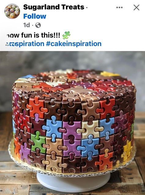 Puzzle Cake, Fantasy Cake, Cool Cake Designs, Golden Birthday, Cake Decorating Designs, Awesome Cakes, Crazy Cakes, Best Wallpaper, Cake Lover