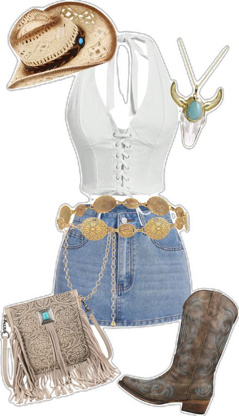 Cowgirl Outfits Amazon, Stage Coach Outfits Country, Vegas Rodeo Outfit Ideas, Amazon Western Outfits, Besame Mucho Festival Outfit, Outfits To Go Shopping, Cochella Outfits Inspiration, Western Summer Outfits Women, Country Outfits Women Concert