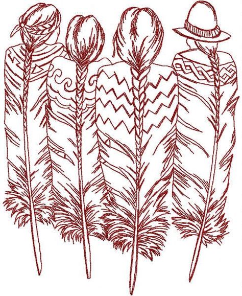 Gone with the wind one colored embroidery design Native Drawings, Native American Art Projects, Indian Feather Tattoos, Native American Drawing, American Embroidery, Native American Tattoo, Native American Tattoos, Feather Drawing, Arte Cholo