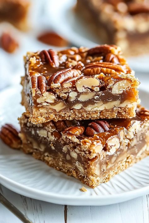 Make sure these delectable Chocolate Pecan Pie Bars find their way to your holiday spread this year! They are luxuriously rich and ideal for serving to a large group. I genuinely mean it when I declare these caramel pecan dream bars as my favorite new dessert. I made a batch this past weekend, and wow, Salted Caramel Pecan Toffee Bars, Desserts For A Large Group, Pecan Caramel Bars, Desserts With Pecans, Caramel Pecan Dream Bars, Toffee Desserts, German Chocolate Pecan Pie Bars, Pecan Dream Bars, German Chocolate Pecan Pie