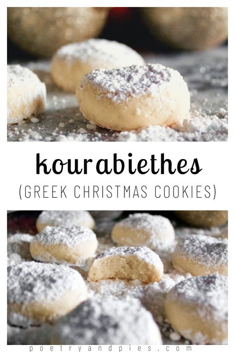 Greek Cookies Kourabiedes, Krembo Cookies, Kourabiedes Recipe, Greek Christmas Recipes, Greek Christmas Cookies, Greek Christmas, Heritage Recipes, Greek Cookies, Greek Desserts