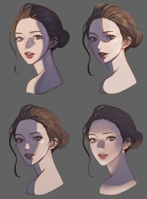 Shadow Drawing, الفن الرقمي, Seni Dan Kraf, Drawing Faces, 캐릭터 드로잉, Digital Painting Tutorials, Anime Drawings Tutorials, Anatomy Art, Art Poses