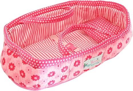 Amazon.com: Pink Daisy 14" Doll Carrier Bassinet Bed Carrier & Pillow (Doll Not Included) : Toys & Games Doll Bassinet, Coco Baby, Baby Doll Carrier, Baby Doll Bed, Bed Bassinet, Doll Carrier, Baby To Sleep, Music Toys, Doll Bed