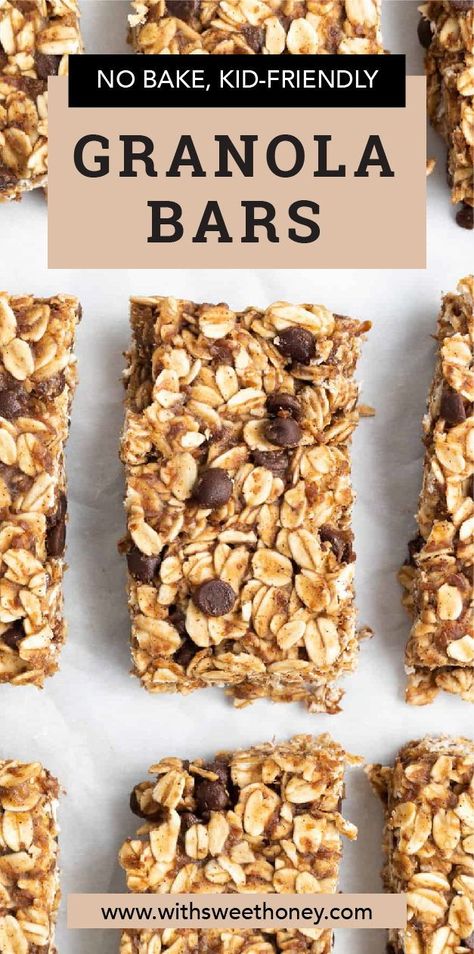 Healthy Granola Bar Recipe, Healthy Granola Bar, Bake Granola Bars, Granola Bar Recipe Healthy, Healthy Foods To Buy, Bars Recipes Healthy, No Bake Granola, Homemade Granola Bars Healthy, Granola Bars Recipe