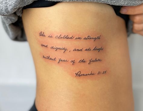 Women Rib Tattoo Quotes, Wrap Around Quote Tattoo, Rib Paragraph Tattoos For Women, Rob Tattoos Women, Quote Tattoos For Women Rib, Sleeve Quotes Tattoo, Small Paragraph Tattoos For Women, Rib Verse Tattoo, Women’s Quote Tattoos