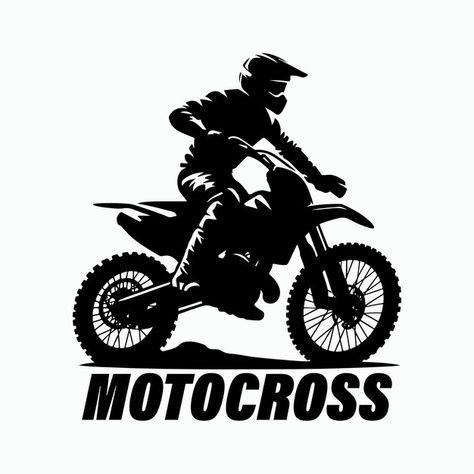 Motocross logo | Premium Vector #Freepik #vector Motocross Logo, Book Cover Art Design, Cameo Crafts, Motorcycle Images, Silhouette Cameo Crafts, Bike Logo, Adventure Logo, Motocross Riders, Business Card Maker