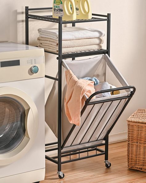 PRICES MAY VARY. 【Tilt-Out Laundry Basket】: This rolling laundry cart features a tilt-out design that helps you to keep your laundry hidden away and prevents the spread of odors, save more space and give you a comfortable and tidy room. 【Convenient Design】 : The laundry storage bag with long handle is removable so you can easily pull it out and transport your clothes. The sleek basket cabinet is easy to open and off, making your laundry day a breeze. 【Multifunctional Laundry cart】 : Featuring a Rolling Laundry Cart, Laundry Hamper Cabinet, Hamper Cabinet, Tilt Out Laundry Hamper, Laundry Hamper With Wheels, Laundry Items, Rolling Laundry Basket, Laundry Shelves, Laundry Cart