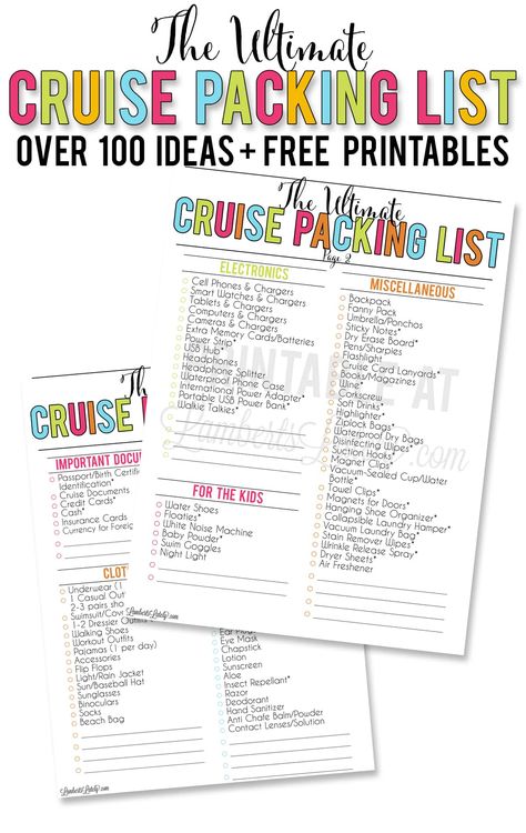 Don't know what to pack for a cruise? Get this free pdf cruise packing checklist printable of over 100 items, complete with tips for family travel, vacation essentials, packing hacks, & more! Packing List Free Printable, Family Vacation Packing List, Cruise Packing Checklist, Pack For A Cruise, Instant Pot Freezer Meals, Instant Pot Freezer, Cruise To Alaska, Easy Home Diy, Cruise Packing Tips