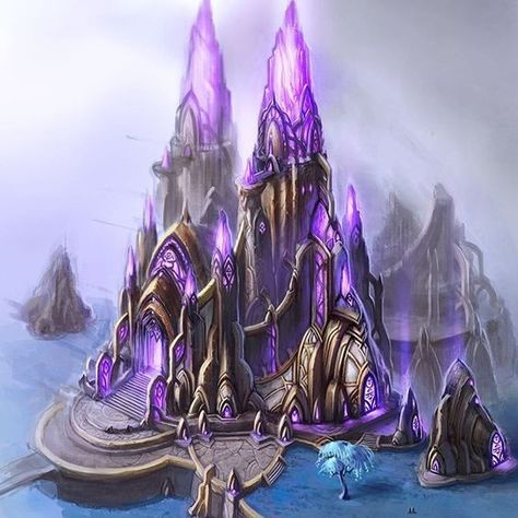 Orc Building, Fantasy Building Concept Art, Crystal Building, Warcraft Art, Building Concept, Fantasy Props, Location Inspiration, Fantasy House, Fantasy City