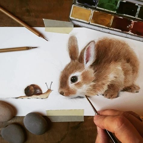 Easter Paintings, Rabbit Pictures, Bunny Watercolor, Animal Illustration Art, Bunny Painting, Colored Pencil Artwork, Wood Painting Art, Diy Watercolor Painting, Fall Watercolor