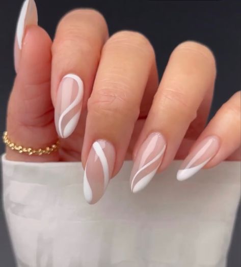 White French Tips With Design On Ring Finger, Simple Clean Nails Classy, Modern French Tip Nails Almond, Angled French Tip Nails, Side French Tip Nails, Angled French Tip, Prom Nails French, Girls Nail Designs, Wow Nails