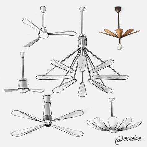 Ceiling Fan design Ceiling Fan Drawing, Bedroom Ceiling Fan, Good Interior Design, Interior Design Sketchbook, Drawing Furniture, Digital Sketchbook, Furniture Design Sketches, Product Visualization, Perspective Drawing Architecture