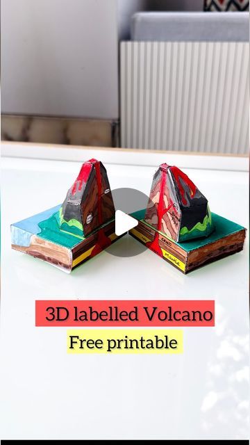 3d Volcano Project, Volcano Diy, Volcano Science Fair Project, Volcano Diorama, Parts Of A Volcano, Paper Mache Volcano, Earth Layers Project, Volcano Model, Layers Of Atmosphere