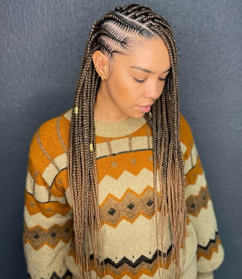 Tribal Braids with Asymmetry and Ombre Side Stitch Braids, Cutest Hairstyles, Best Braid Styles, Cornrows With Box Braids, Side Cornrows, Individual Braids, Tight Braids, Colored Braids, Hair Adviser