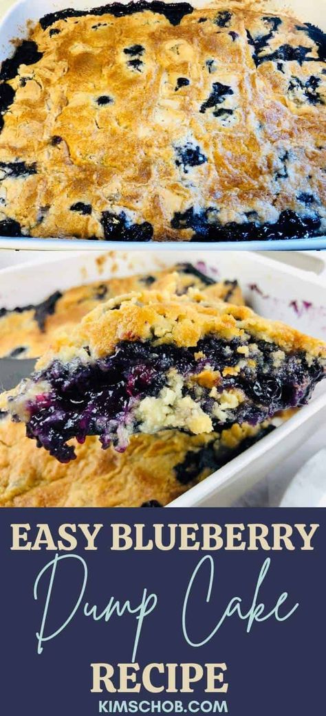 Easy Blueberry Dump Cake Recipe Lemon Blueberry Dump Cake, Blueberry Pie Filling Recipes, Pie Filling Desserts, Blueberry Dump Cake, Berry Pie Filling, Easy Dump Cake Recipe, Blueberry Dump Cakes, 3 Ingredient Desserts, Simple Desserts