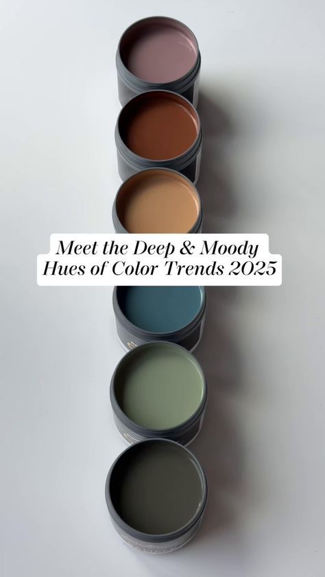 Envelop your space in the moody hues from the #ColorTrends2025 palette, including the Color of the Year 2025, Cinnamon Slate 2113-40. Whether you choose a cider-like brown like Chowning’s Tan CW-195 or a jewel tone like Stained Glass CSP-685, you’ll be setting a dramatic and sophisticated tone throughout your home. Watch above to discover their beauty, then visit our website or a locally owned store to purchase a color sample. Best Paint Brand For Walls, Laurel Garland Behr Paint, Interior Paint Colors Schemes 2025, Moody Boho Paint Colors, Colors Of The Year 2025, Even Angels Cry Paint Color, Color Palette 2025 Interior, Colour Of 2025, Cinnamon Wall Color