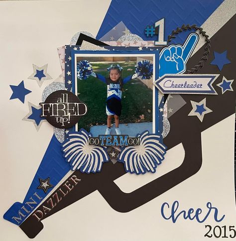 Cheerleading Scrapbook Ideas, Cheer Scrapbook Layouts, Cheerleading Scrapbook Layouts, Cheer Scrapbook Ideas, Zombie Cheerleader, Yearbook Ad, Senior Night Posters, Cheer Posters, Cheerleading Competition