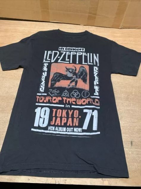 LED ZEPPELIN Retro Band Concert T-Shirt 1971 Tour - Size S Concept Inspiration, Photo Concept, Retro Band, Band Concert, Concert T Shirt, Concert Tshirts, Led Zeppelin, Zeppelin, Stain