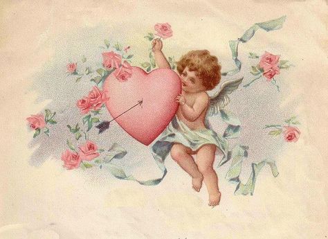 동화 삽화, Etiquette Vintage, Postal Vintage, Valentine Cupid, Vintage Valentine Cards, 카드 디자인, Valentine Card, Ethereal Art, Vintage Valentines