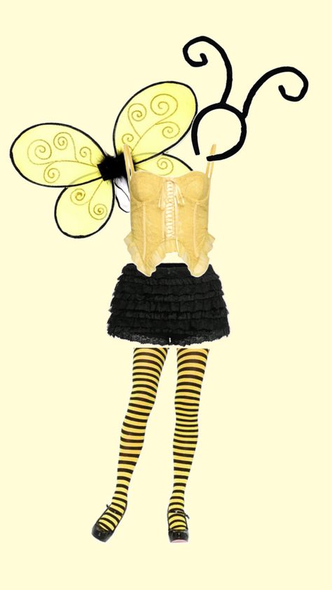 halloween costume inspo, bumble bee costume Butterfly Halloween Costume, Bumble Bee Costume, Bug Costume, Classy Halloween Costumes, Hot Halloween Outfits, Bee Costume, Pretty Halloween Costumes, Duo Halloween Costumes, Holloween Costume