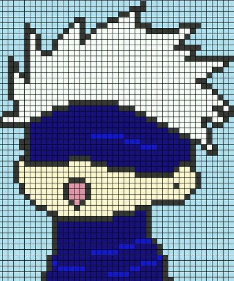 Pixel anime Jojo Satoru, Gojo Pixel Art, 32x32 Pixel Art Grid, Overwatch Wallpapers, Easy Pixel Art, Pixel Art Templates, Easy Love Drawings, Pixel Drawing, Pixel Crochet