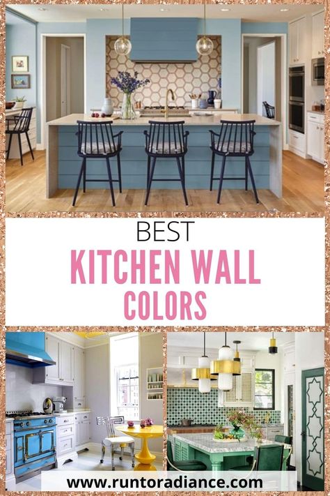 Farmhouse Kitchen Paint Colors Wall, Best Accent Wall Colors Kitchen, Cool Kitchen Colors, Kitchen Wall Colors 2023, Wall Color For Kitchen With Dark Cabinet, Kitchen Color Walls, Pu Paint Kitchen Cabinets, Bright Kitchen Wall Colors, Kitchen Wall Paint Colors 2023