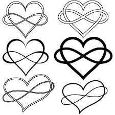 Heart Infinity Tattoo, Infinity Heart Symbol, Ornate Tattoo, Heart With Infinity Tattoo, Infinity Symbol Tattoo, Heaven Tattoos, Intertwined Hearts, Symbol Drawing, Heart Clip Art