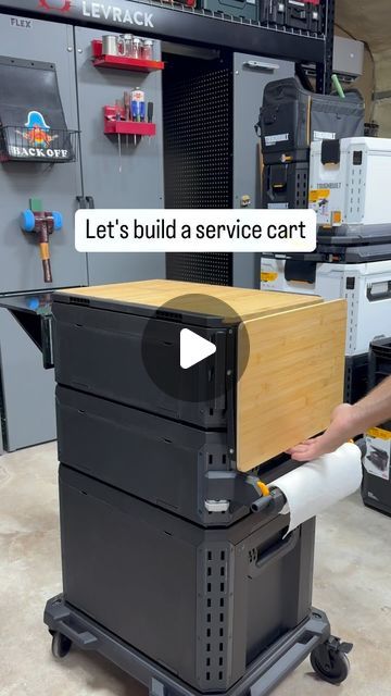 Travis Collins on Instagram: "Folding side tables...that easy! Added work surface makes a world of difference when working. Built your own modular StackTECH service cart using @dirtchurchindustries.  The @toughbuilt StackTECH toolbox storage is fantastic. The drawers and one handed latch system are fantastic.  #stacktech #servicecart #modular #handyman #carpenter #electrician #plumber #construction #toughbuilt #toolbox #modular #onehanded" Packout Workbench, Toughbuilt Stack Tech, Tools Organization Ideas, Van Storage Ideas Tools, Systainer Organization, Shoe Rack Cabinet Design, Toolbox Ideas, Toolbox Storage, Electrician Work