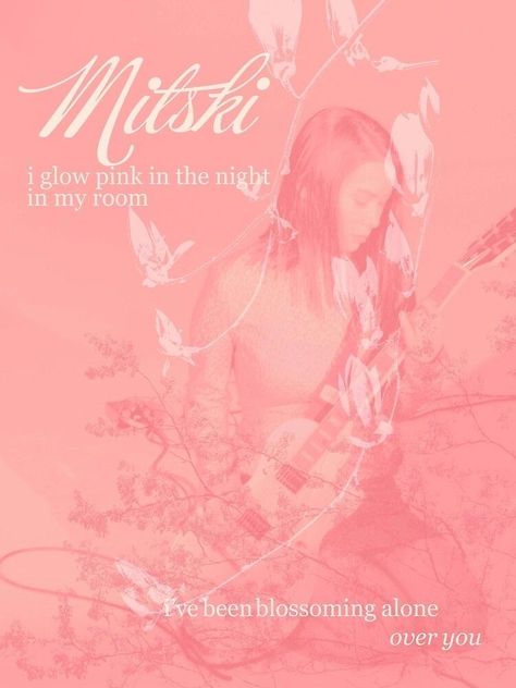 Pink Mitski Poster, Mitski Pink Aesthetic, Mitski Poster Prints, Pink In The Night Mitski, Pink In The Night, Mitski Poster, Pink Monochrome, Decorate Room, Tv Poster