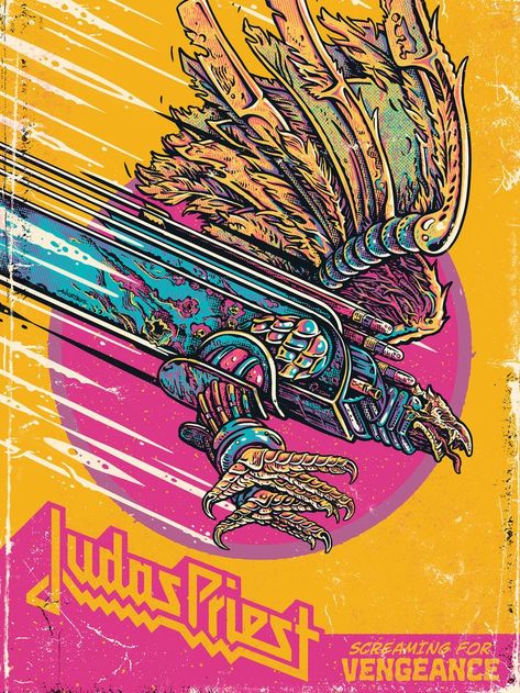 Judas Priest announce "Screaming For Vengeance" graphic novel: https://www.goldminemag.com/news/judas-priest-announce-screaming-for-vengeance-graphic-novel Screaming For Vengeance, Comic Book Tattoo, Iron Maiden Eddie, Rock Band Posters, Heavy Metal Art, Band Poster, Iron Wall Decor, Music Images, Book Tattoo