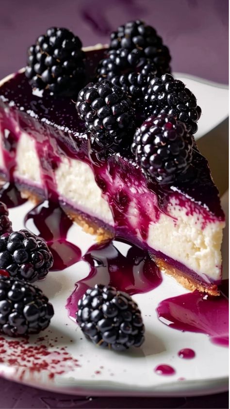 Blackberry Cheesecake - Valerie Recipes Cheesecake Recipes Blackberry, Blackberry Cream Cheese Pie, Blackberry Cobbler Cheesecake, Blackberry Cheesecake Recipes, Black Bottom Cheesecake, Blackberry Desserts, Blackberry Cake Recipe, Midwest Style, Blackberry Dessert