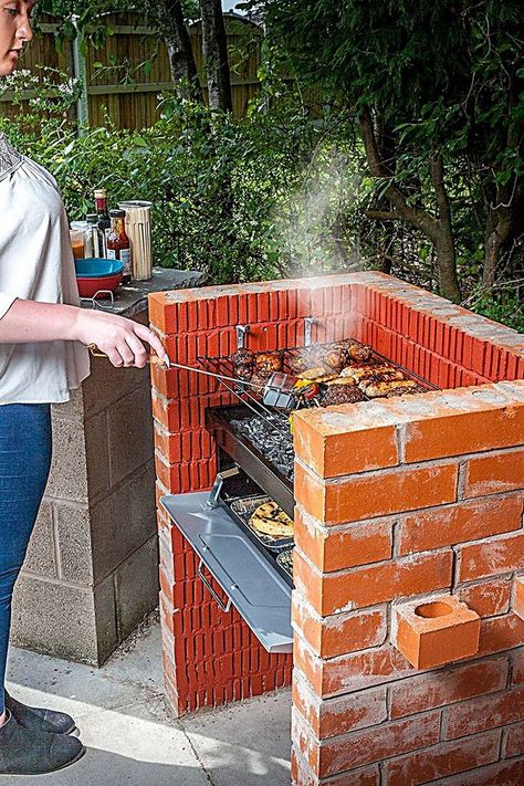 Charcoal Grills - Love what you found? Click and visit to see more. Make It TODAY! Barbecue Ideas Backyard, Diy Bbq Grill, Bbq Grill Ideas, Barbecue Ideas, Brick Grill, Backyard Bbq Grill, Pit Bbq, Grill Ideas, Brick Bbq