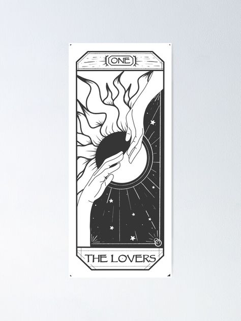 The Lovers Tarot Drawing, Tarot Card Lovers, Tarot Card Poster, Tarot Cards Art Illustration, Lovers Tarot Card, Lovers Card, The Lovers Tarot Card, The Lovers Tarot, Card Poster