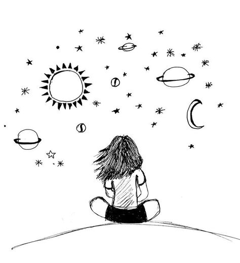 To The Moon And Back Drawing, Moon And Stars Drawing Simple, Space Pencil Drawings, Drawing Moon And Stars, Moon And Stars Doodle, Galaxy Drawing Easy, Doodles Galaxy, Galaxy Doodles, Moon Doodles