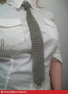 would be fun! Chainmail Tie, Chainmail Clothing, Chainmail Patterns, Formal Tie, Chain Mail, Neck Tie, Style Guides, Party Wear, Elf