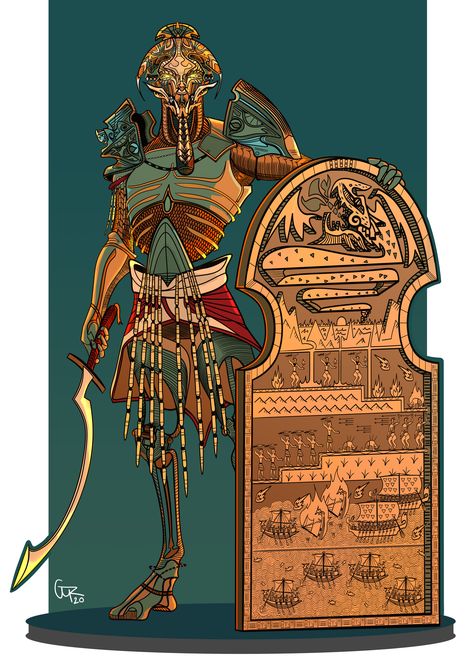 Egypt Warrior, Egypt Style, Place To Draw, Tomb Kings, Alien Concept Art, Fantasy Monster, Robot Concept Art, Warhammer Fantasy, Fantasy Inspiration