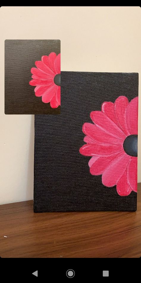 Cute Paintings With Black Background Easy, Small Canvas Paintings Black Background, Black Background Canvas Painting Ideas, Black Background Painting Ideas, Paintings With Black Background, Painting With Black Background, Black Canvas Paintings Easy, Canvas Draw, Modern Art Diy